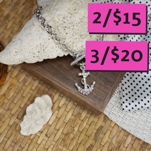 2/$15 NWT fashion crystal anchor bracelet
